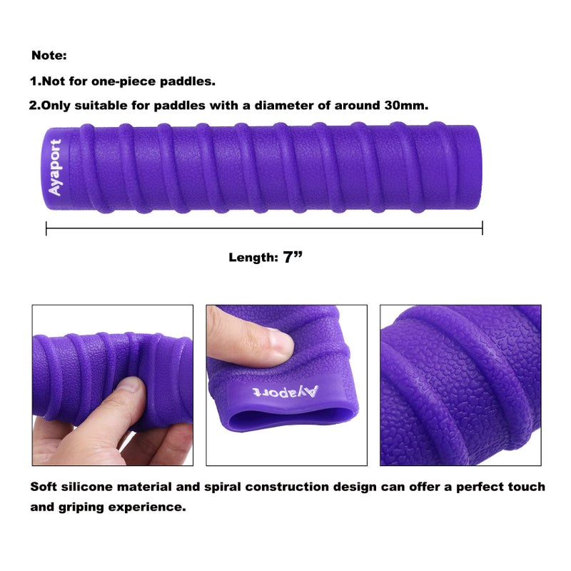 Ayaport Kayak Paddle Grips Non-Slip Silicone Wraps Blister Prevention Kayaking Accessories for Take-Apart Paddles (Purple) - Image 2